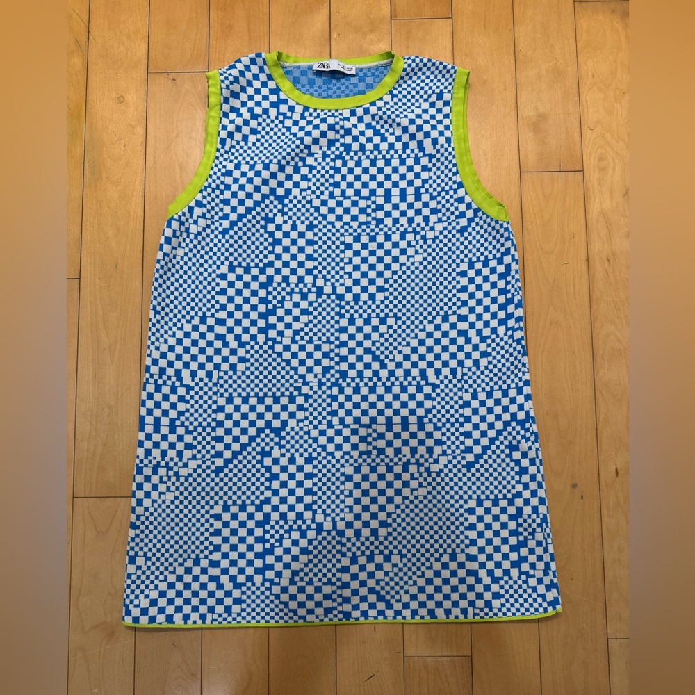 Zara dress blue and yellow